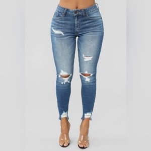 Fashion Nova Ego Trip Mid Rise Jeans Medium Blue Wash